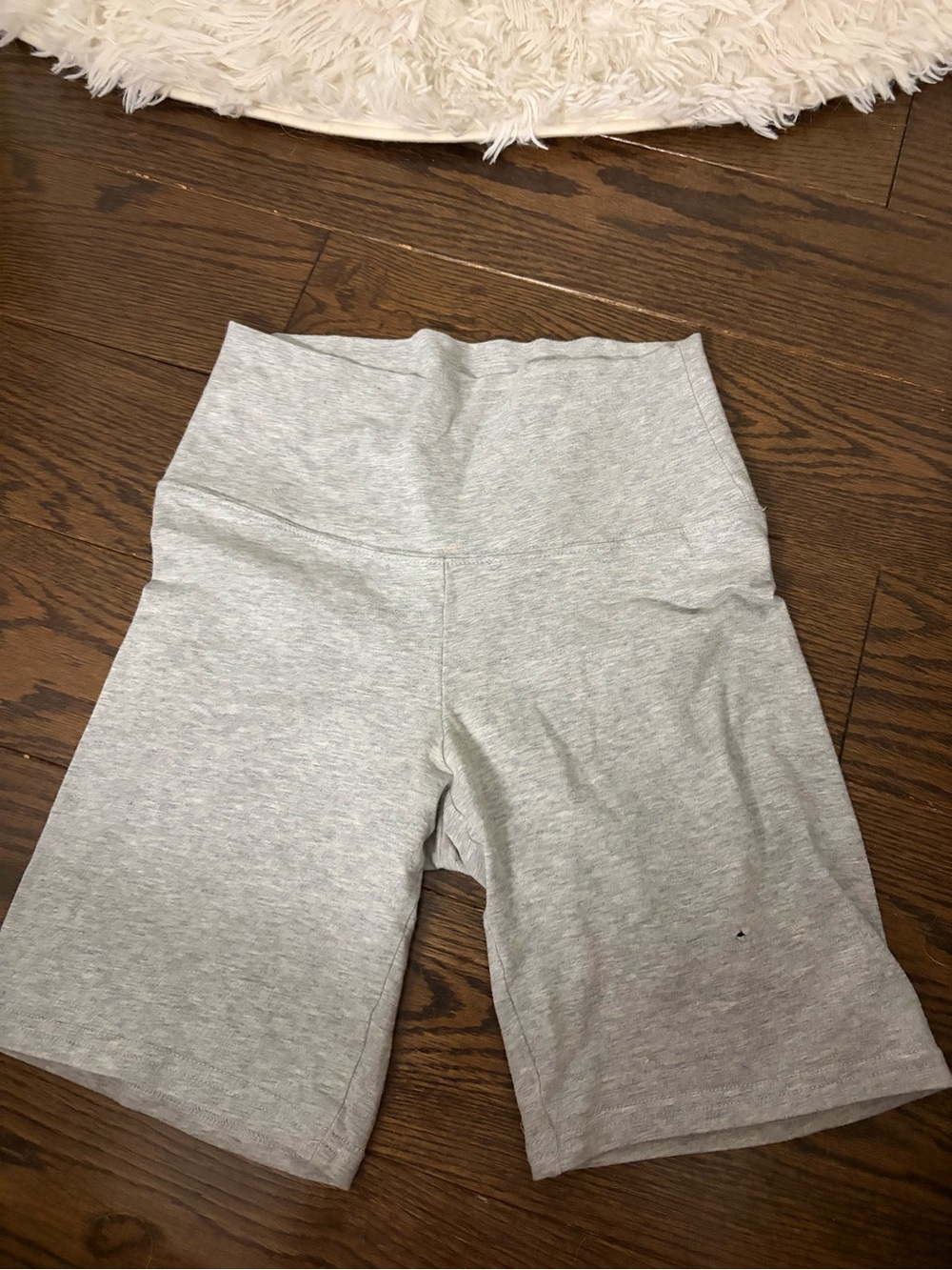 Aritzia Light Gray High-Waist Bike Shorts